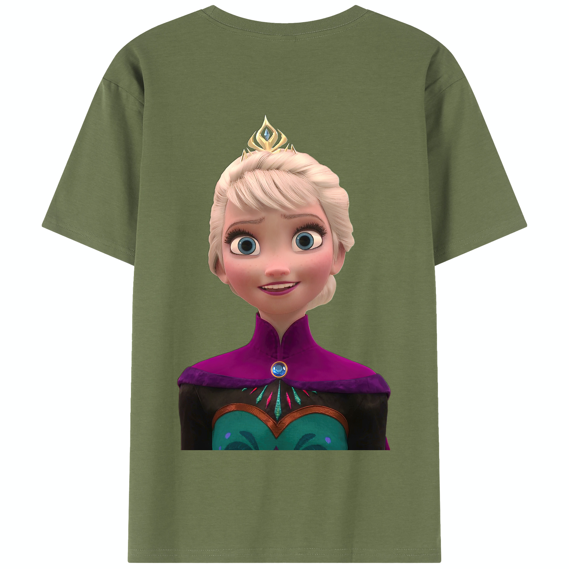 （画像用） アナと雪の女王 アンナ エルサ Frozen Anna Elsa 綿100％半袖Tシャツ（背面プリント）